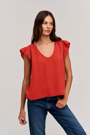 BREANNA COTTON GAUZE TOP - Velvet Staging 2.0