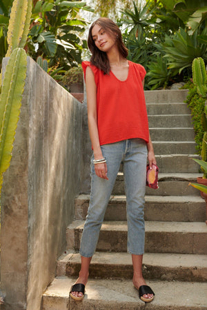 BREANNA COTTON GAUZE TOP - Velvet Staging 2.0