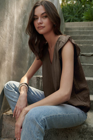 BREANNA COTTON GAUZE TOP - Velvet Staging 2.0