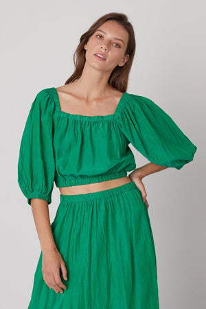 BRISTOL PUFF SLEEVE CROP TOP - Velvet Staging 2.0