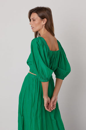 BRISTOL PUFF SLEEVE CROP TOP - Velvet Staging 2.0