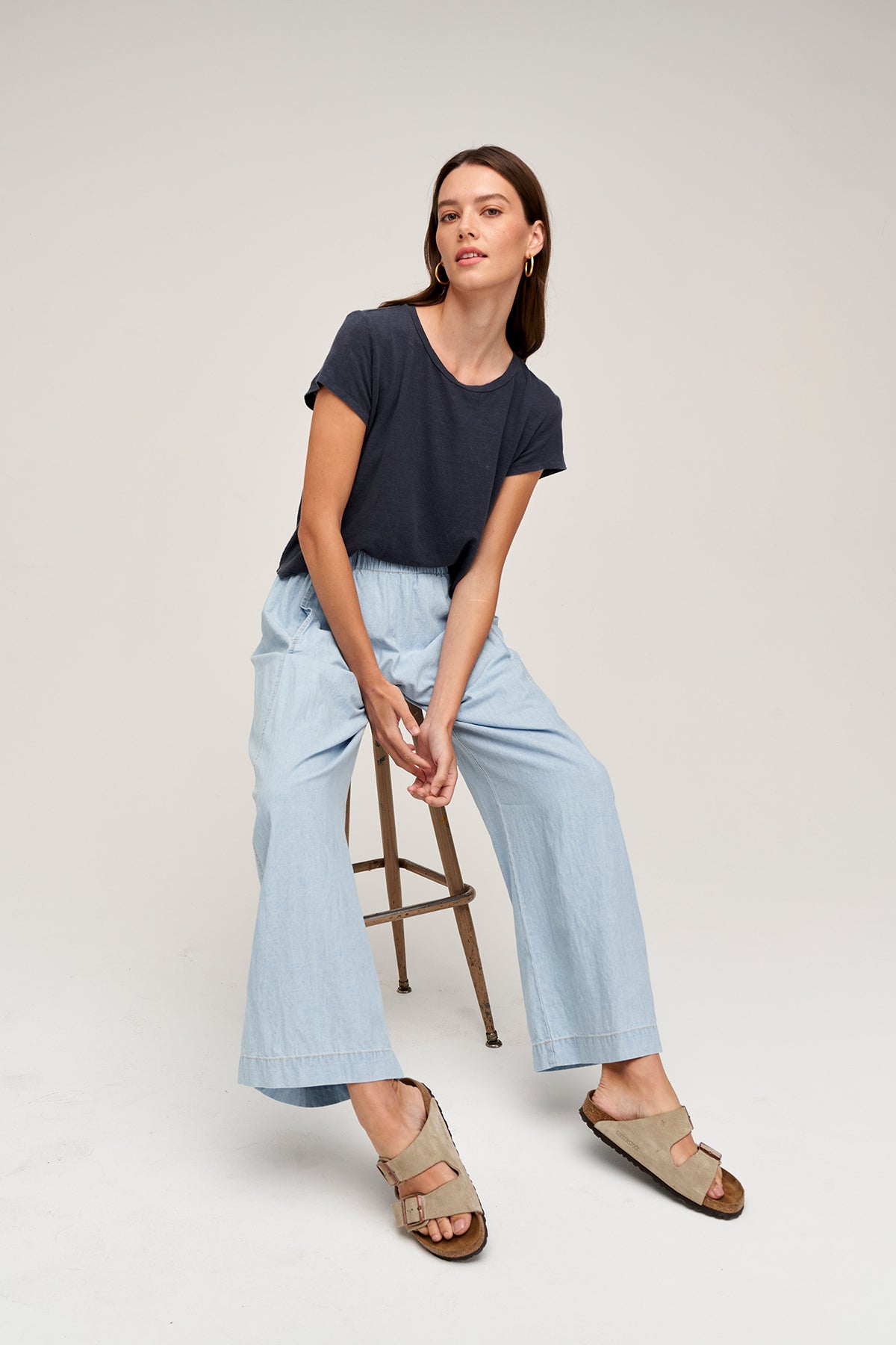 BROOKLYN CHAMBRAY WIDE LEG PANT - Velvet Staging 2.0-26916076683460