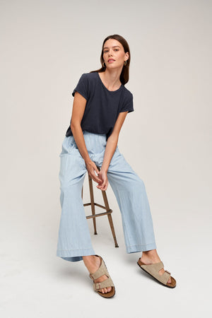 BROOKLYN CHAMBRAY WIDE LEG PANT - Velvet Staging 2.0
