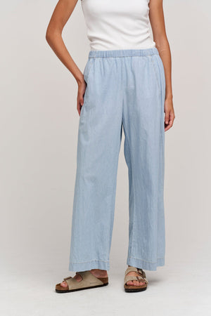 BROOKLYN CHAMBRAY WIDE LEG PANT - Velvet Staging 2.0