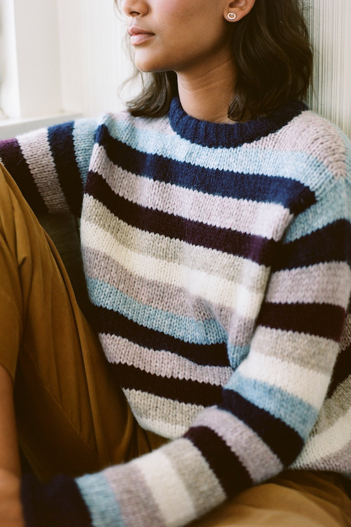 CALISTA STRIPE BABY ALPACA CREW NECK SWEATER - Velvet Staging 2.0-26916082516164
