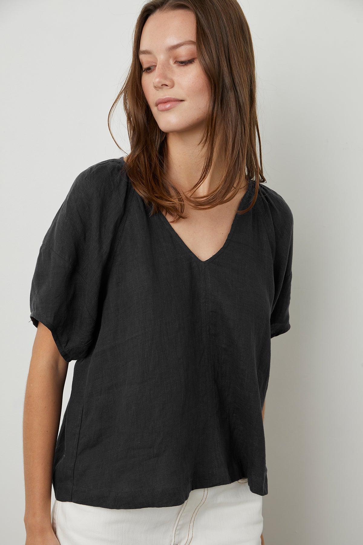 CALLIN PUFF SLEEVE LINEN TOP - Velvet Staging 2.0