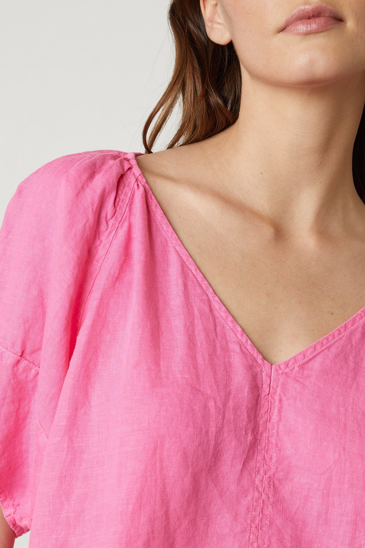 CALLIN PUFF SLEEVE LINEN TOP - Velvet Staging 2.0