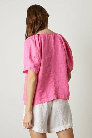 CALLIN PUFF SLEEVE LINEN TOP - Velvet Staging 2.0