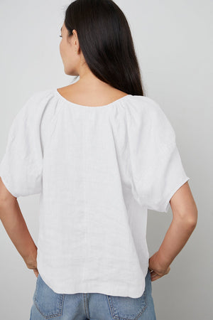 CALLIN PUFF SLEEVE LINEN TOP - Velvet Staging 2.0