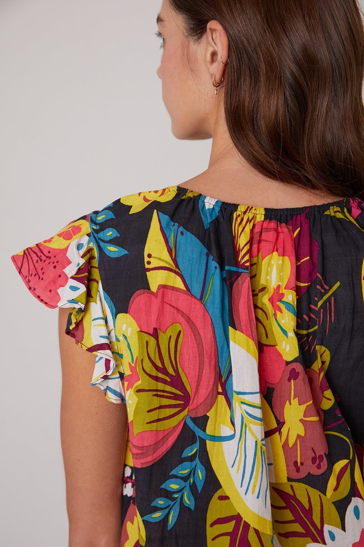 CANDACE RUFFLE SLEEVE PRINTED TOP - Velvet Staging 2.0-26916087103684