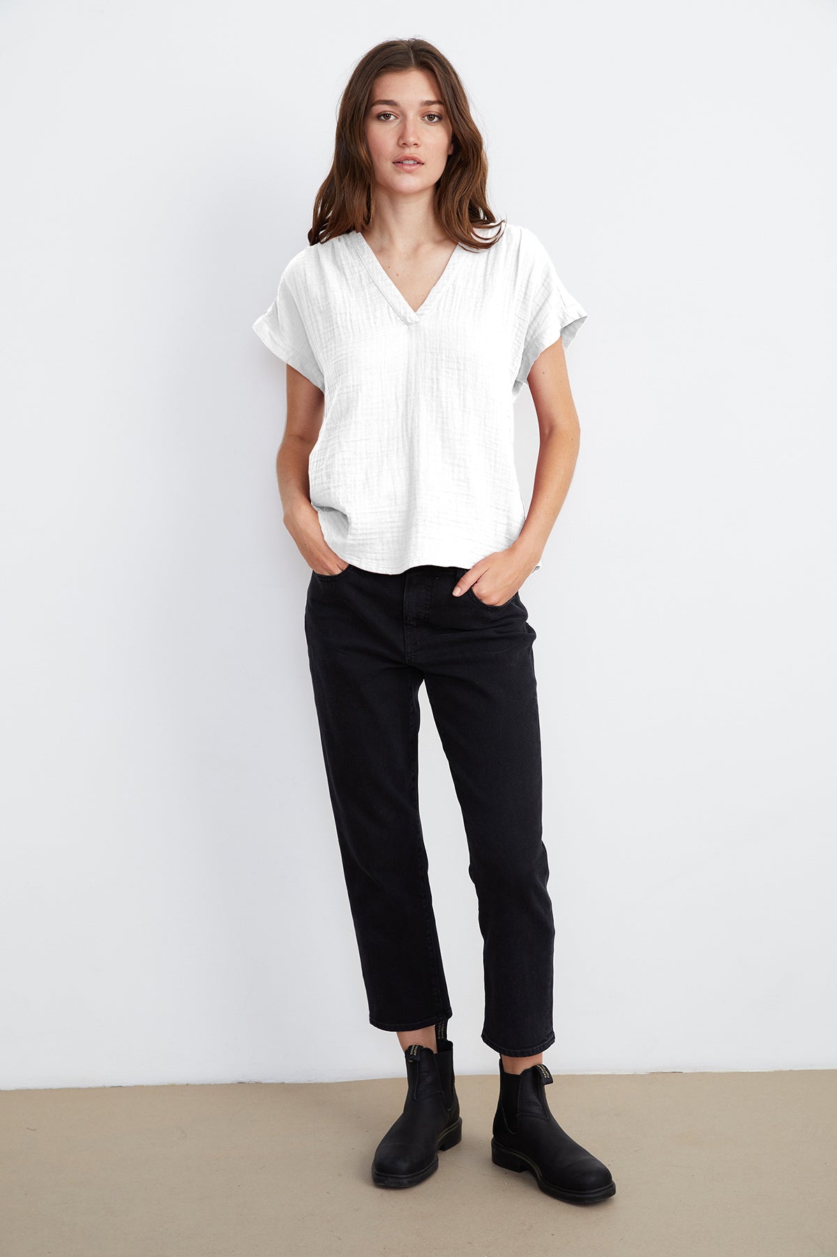 CARAH COTTON CONTRAST BLOUSE - Velvet Staging 2.0-26916088479940