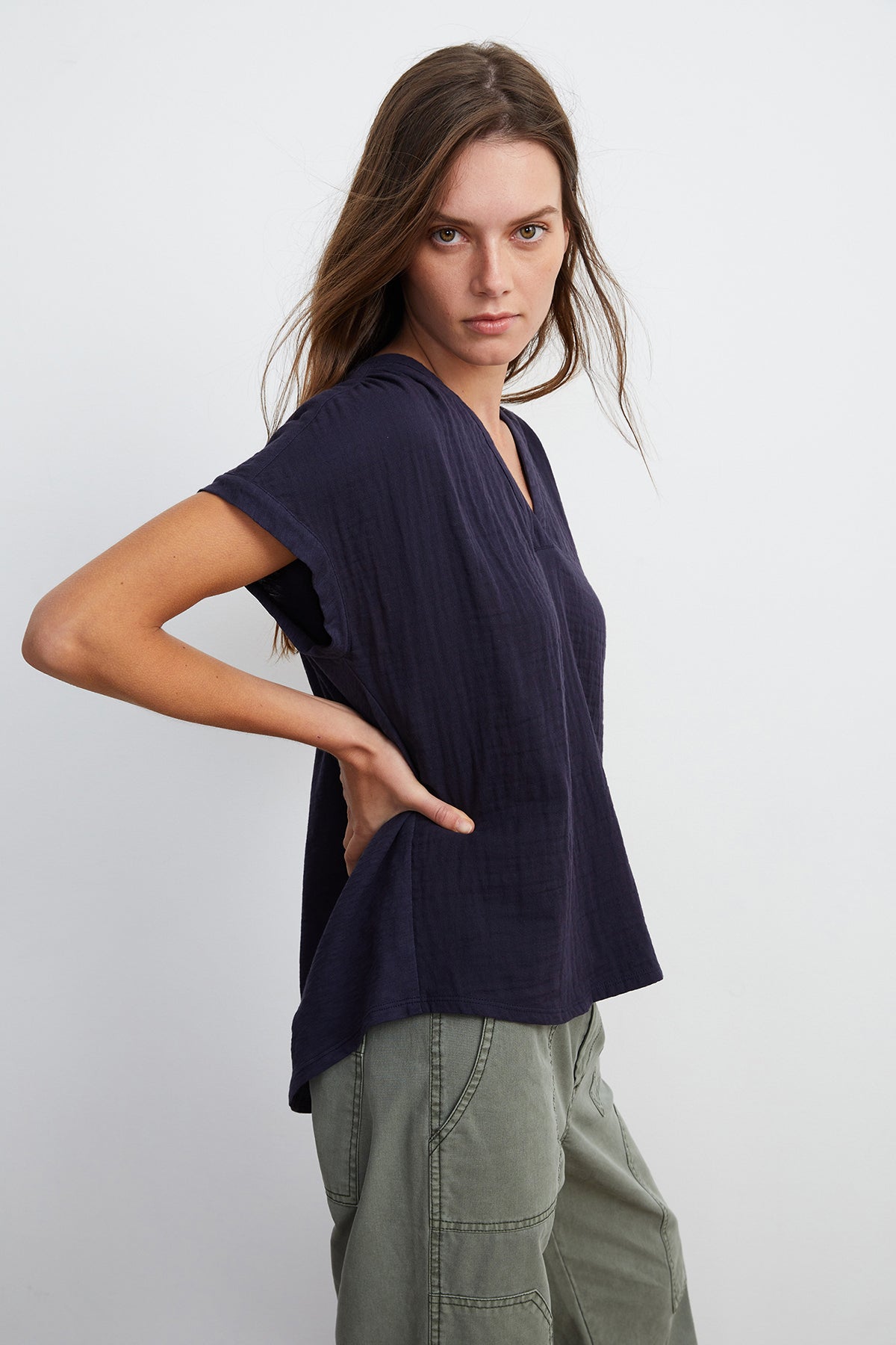 CARAH COTTON CONTRAST BLOUSE - Velvet Staging 2.0-26916088185028