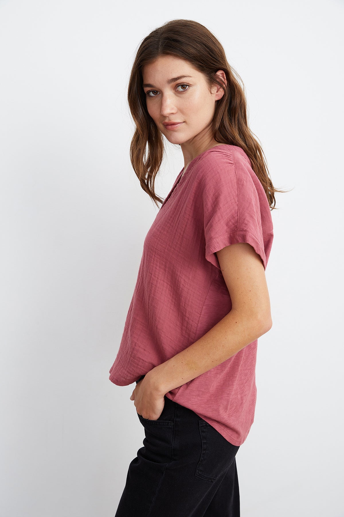 CARAH COTTON CONTRAST BLOUSE - Velvet Staging 2.0