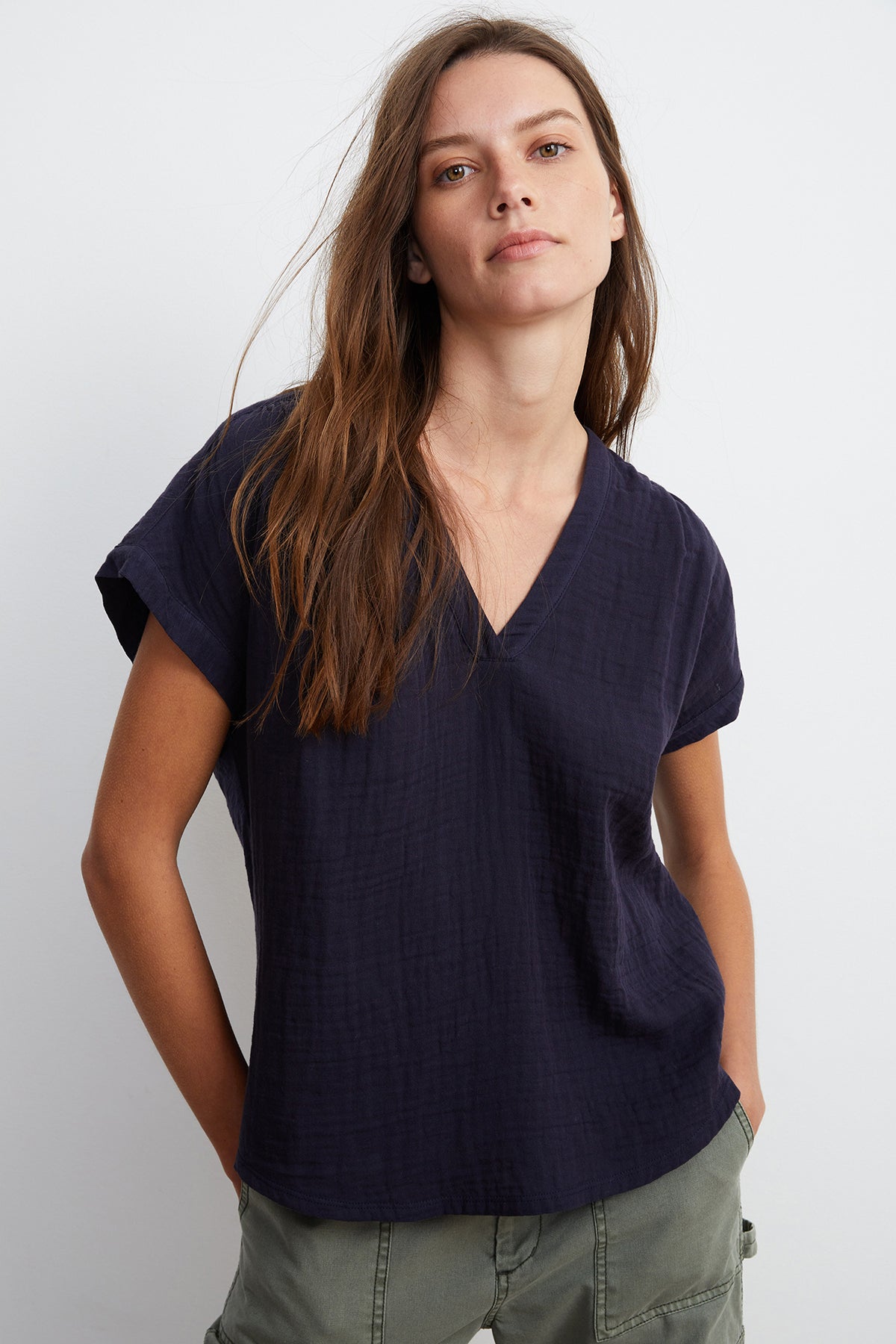 CARAH COTTON CONTRAST BLOUSE - Velvet Staging 2.0