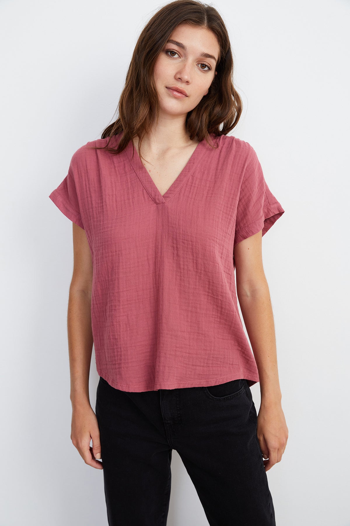 CARAH COTTON CONTRAST BLOUSE - Velvet Staging 2.0