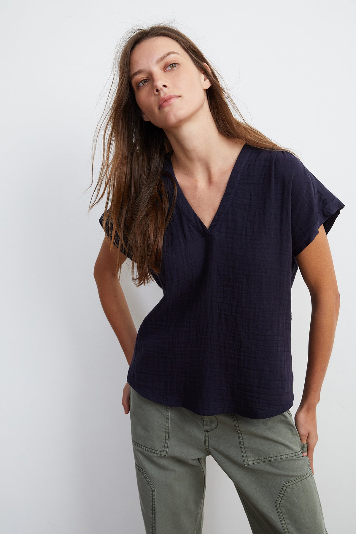 CARAH COTTON CONTRAST BLOUSE - Velvet Staging 2.0-26916088250564