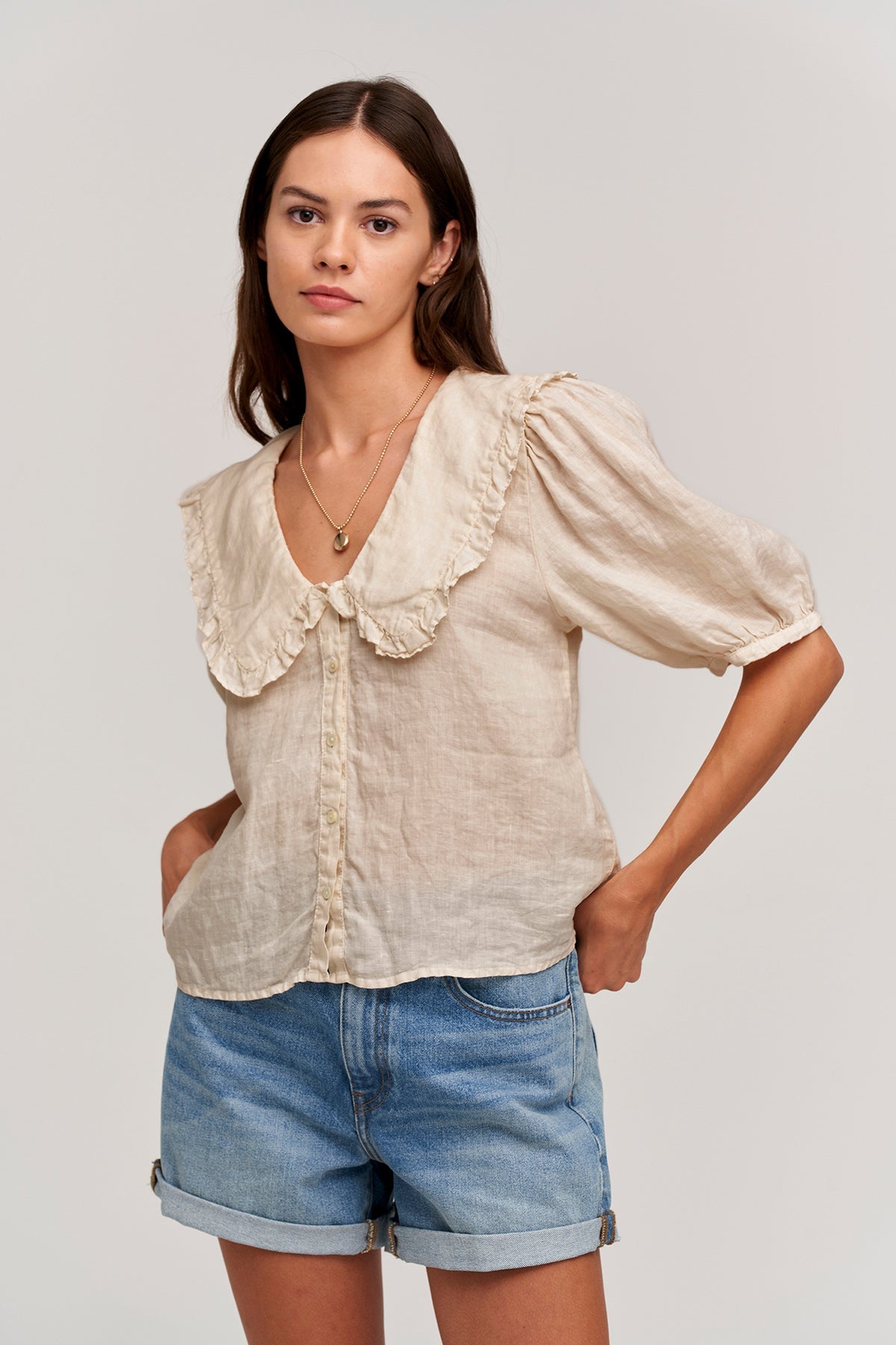 CARAH LINEN BLOUSE - Velvet Staging 2.0-26916085170372