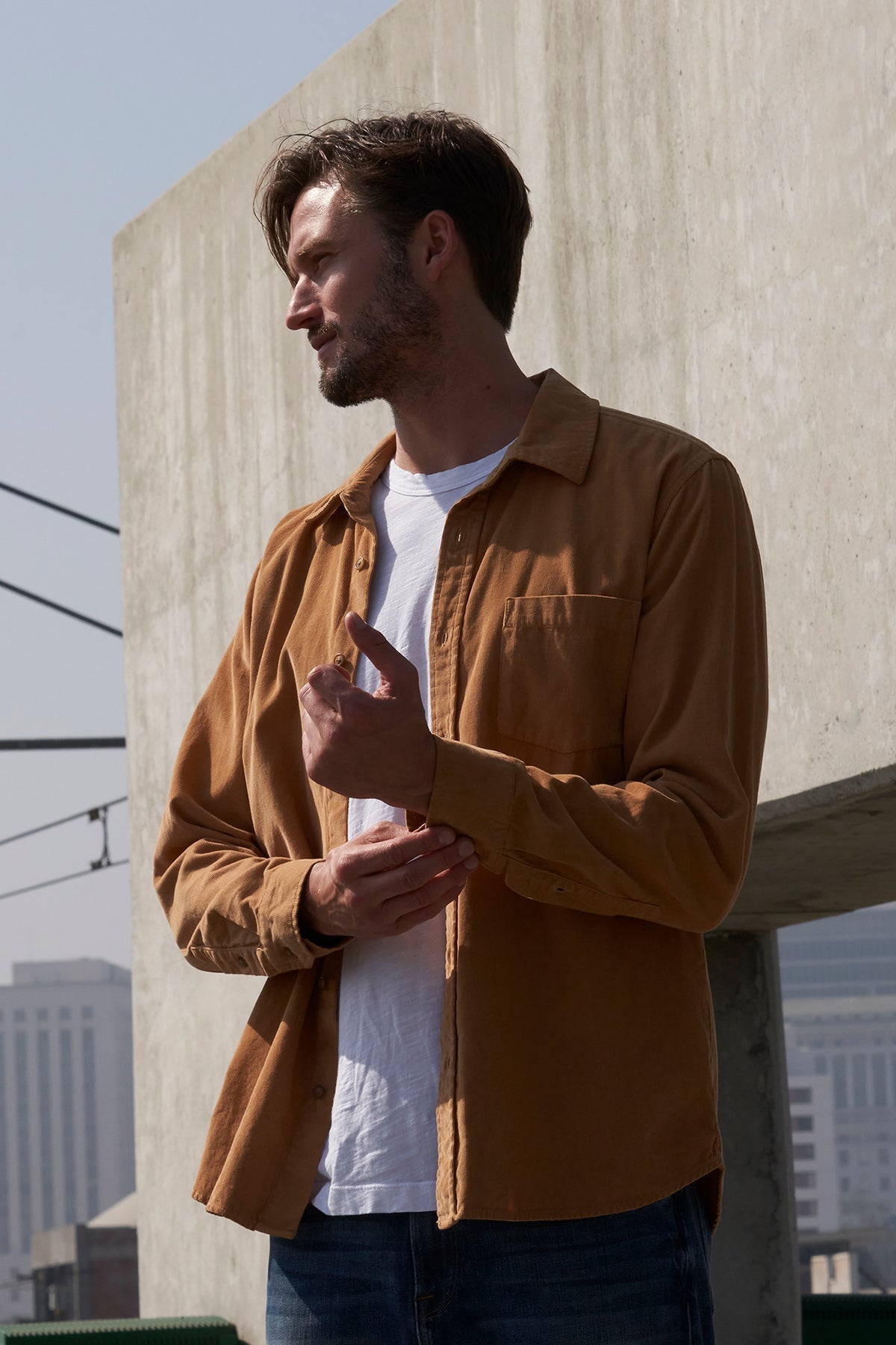 CAREY CORDUROY BUTTON-UP SHIRT - Velvet Staging 2.0
