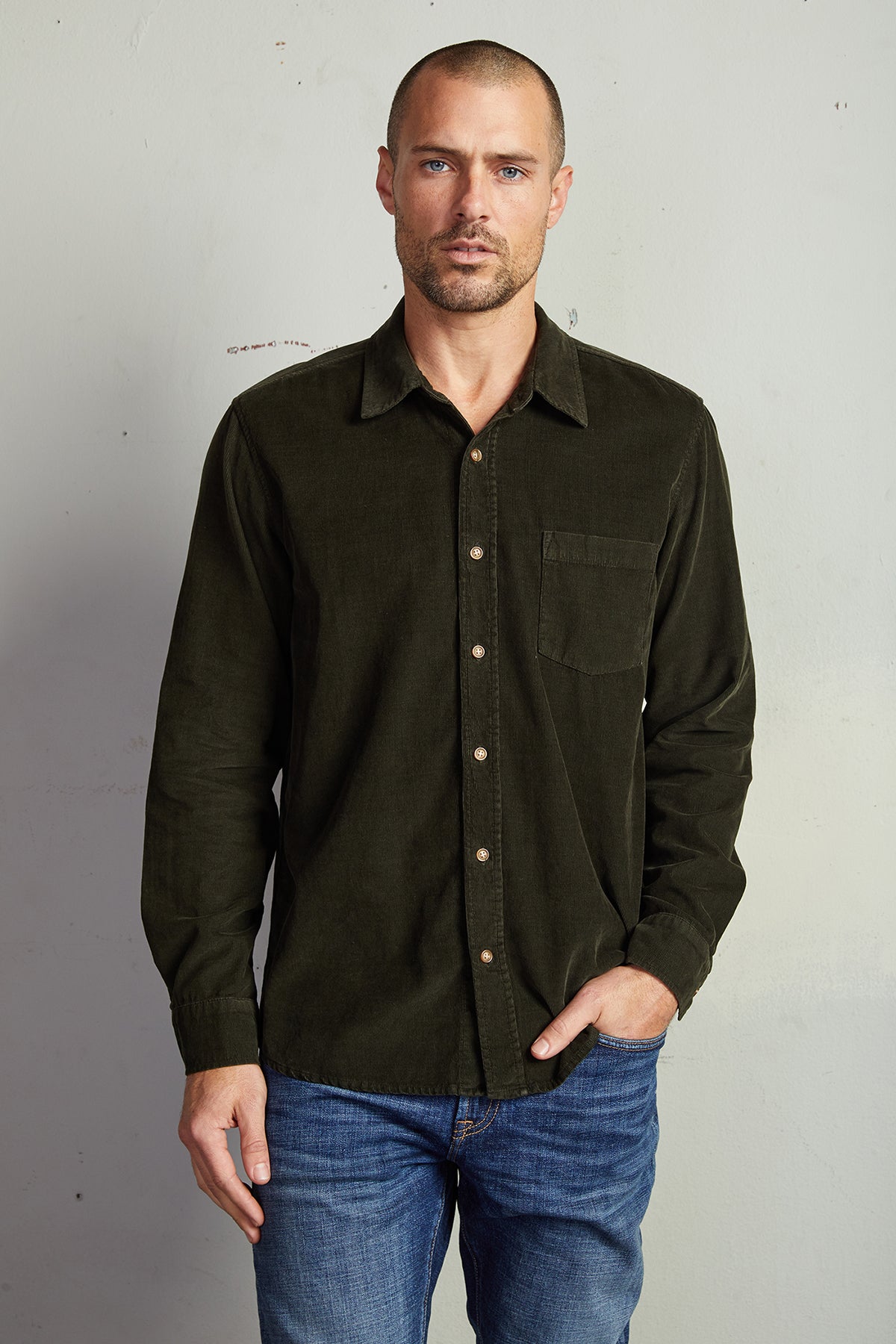 CAREY CORDUROY BUTTON-UP SHIRT - Velvet Staging 2.0