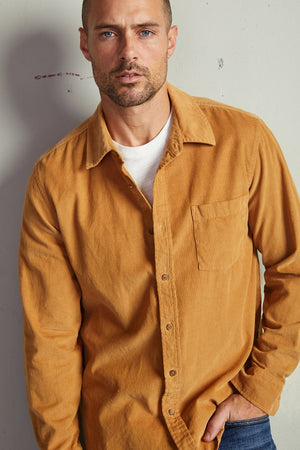 CAREY CORDUROY BUTTON-UP SHIRT - Velvet Staging 2.0