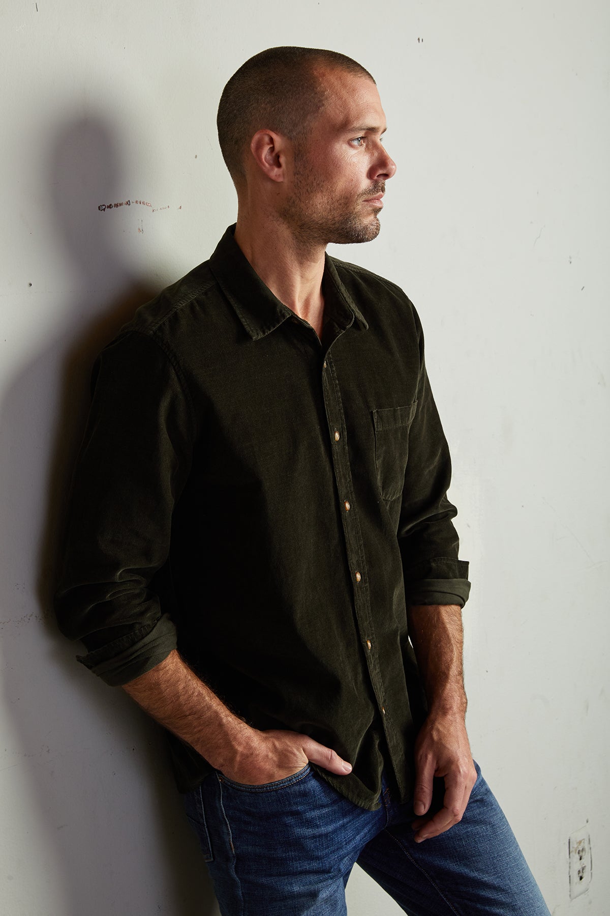 CAREY CORDUROY BUTTON-UP SHIRT - Velvet Staging 2.0