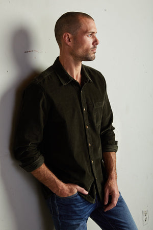 CAREY CORDUROY BUTTON-UP SHIRT - Velvet Staging 2.0