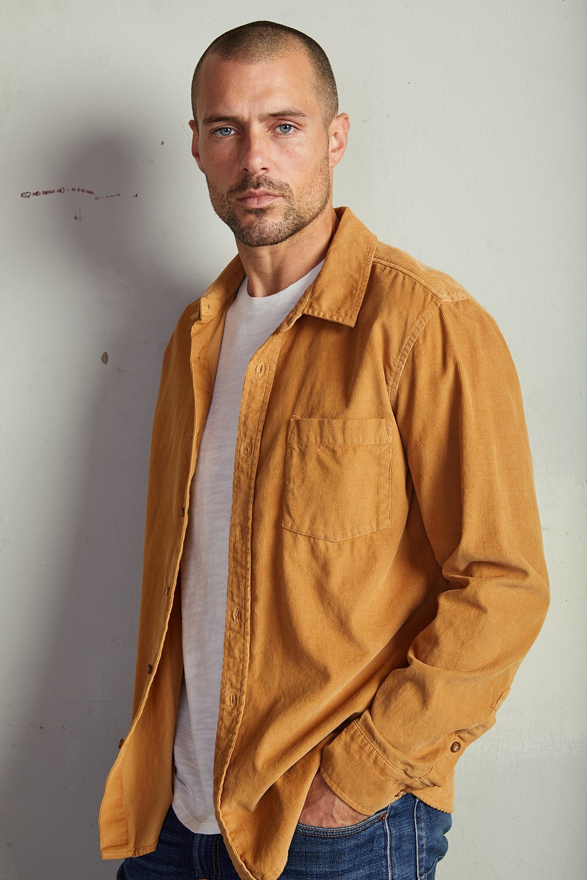 CAREY CORDUROY BUTTON-UP SHIRT - Velvet Staging 2.0