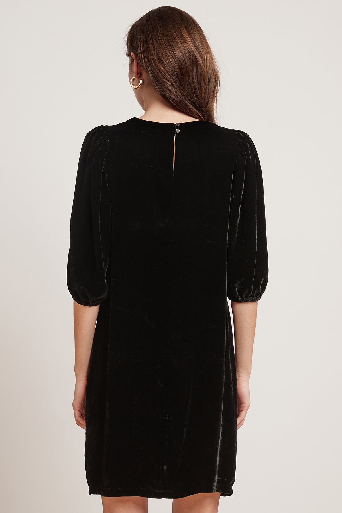CARISSA SILK VELVET PUFF SLEEVE DRESS - Velvet Staging 2.0