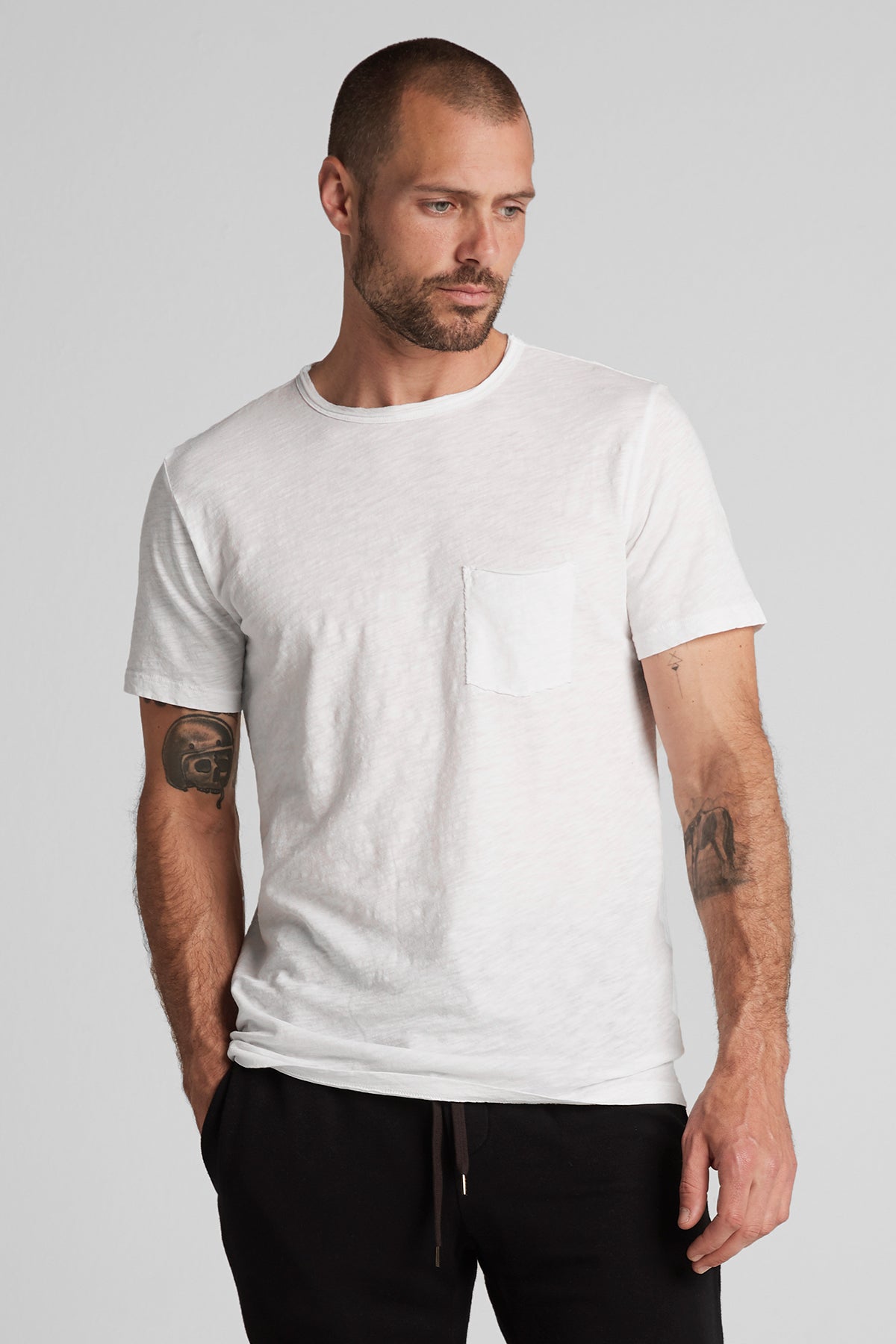 CHAD RAW EDGE COTTON SLUB POCKET TEE - Velvet Staging 2.0-26916099489988