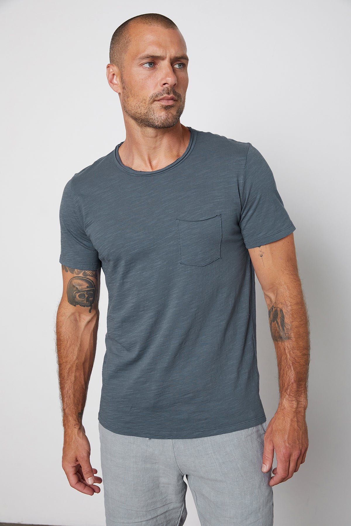   CHAD RAW EDGE COTTON SLUB POCKET TEE - Velvet Staging 2.0 