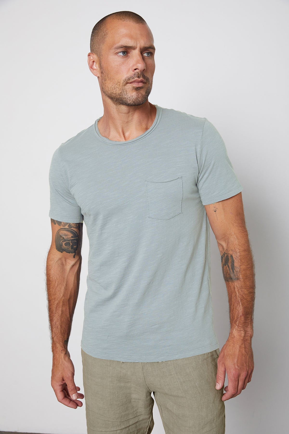   CHAD RAW EDGE COTTON SLUB POCKET TEE - Velvet Staging 2.0 