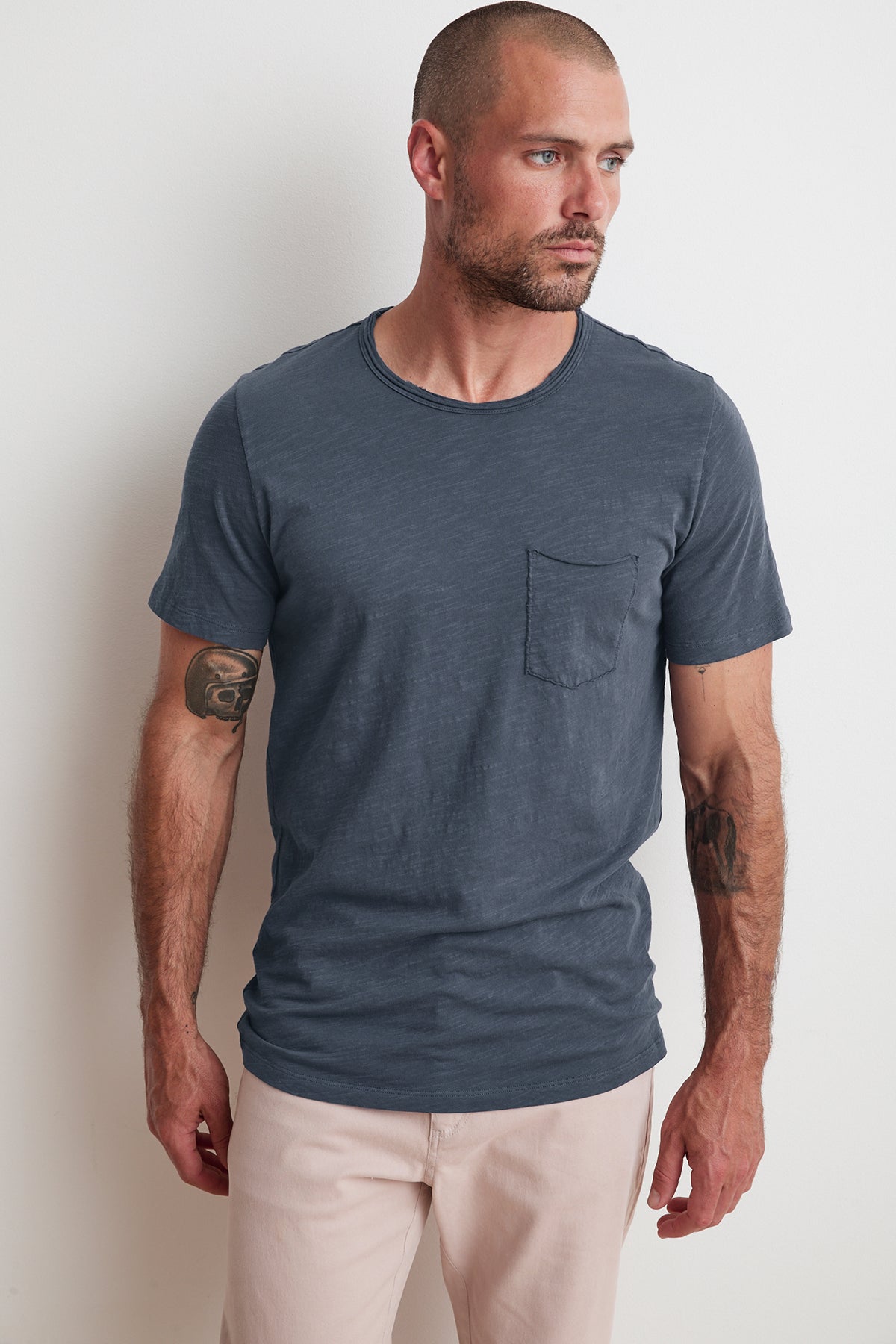   CHAD RAW EDGE COTTON SLUB POCKET TEE - Velvet Staging 2.0 