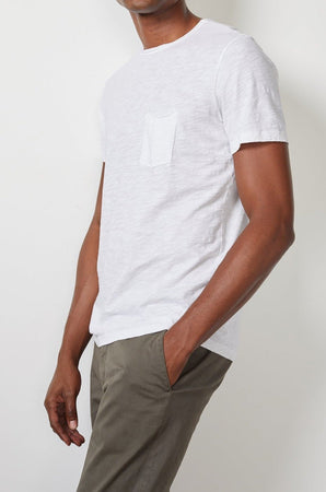 CHAD RAW EDGE COTTON SLUB POCKET TEE - Velvet Staging 2.0