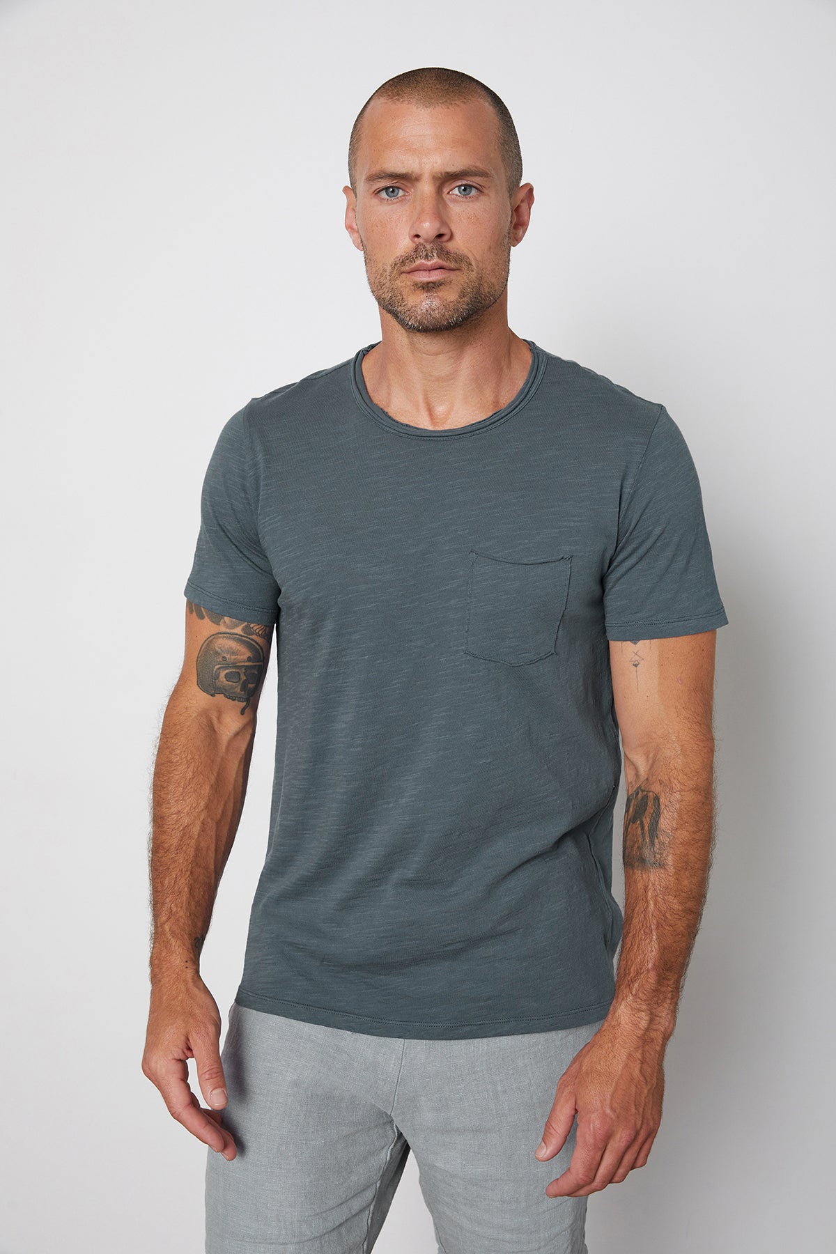   CHAD RAW EDGE COTTON SLUB POCKET TEE - Velvet Staging 2.0 