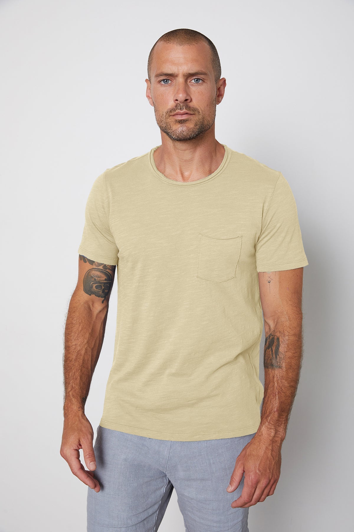   CHAD RAW EDGE COTTON SLUB POCKET TEE - Velvet Staging 2.0 