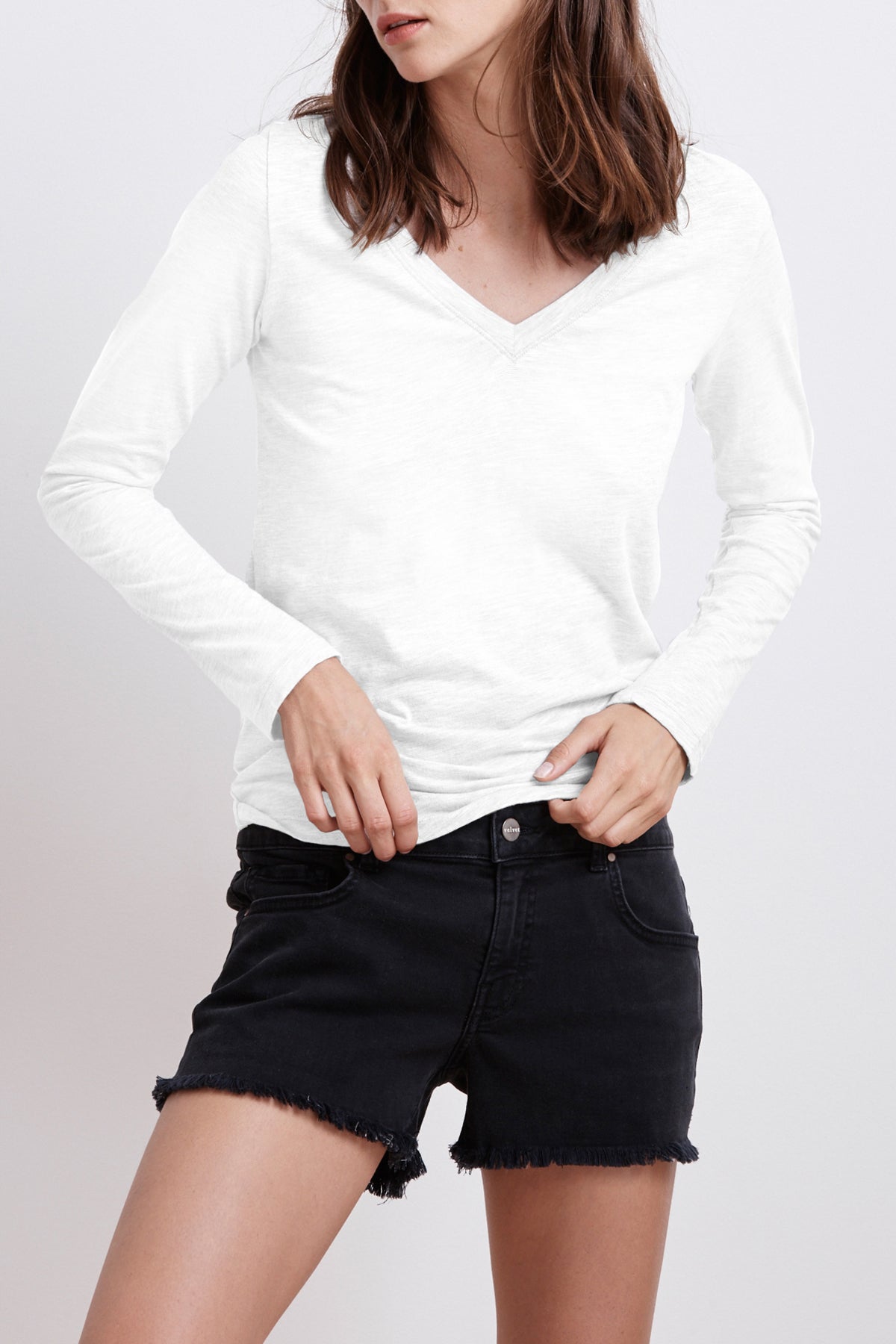 CINDY FRAYED HEM BOYFRIEND SHORTS - Velvet Staging 2.0