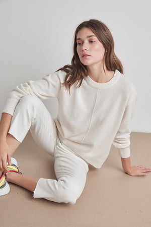 CLARISSA WOOL BLEND SPLIT HEM SWEATER - Velvet Staging 2.0