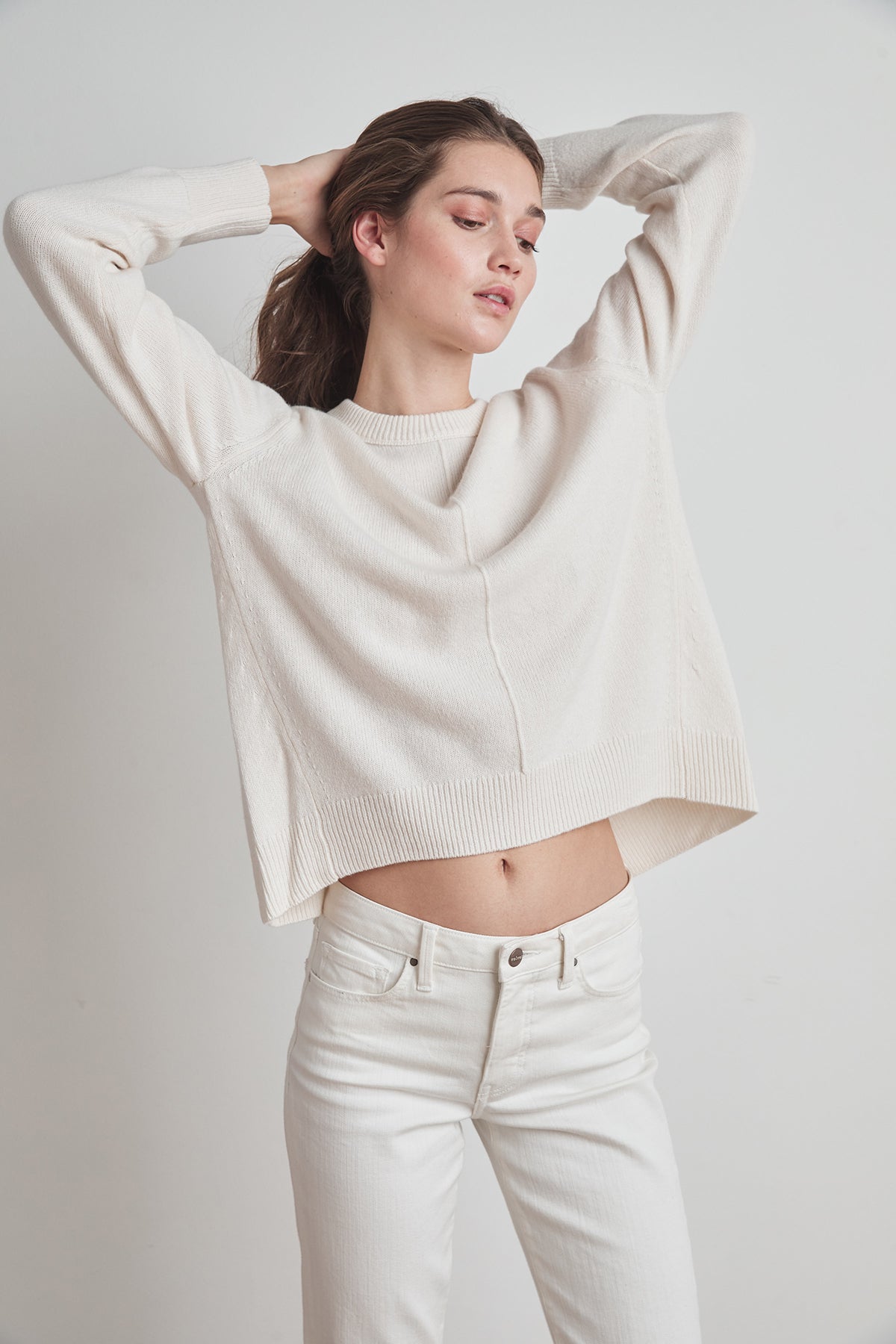 CLARISSA WOOL BLEND SPLIT HEM SWEATER - Velvet Staging 2.0-26916097425604