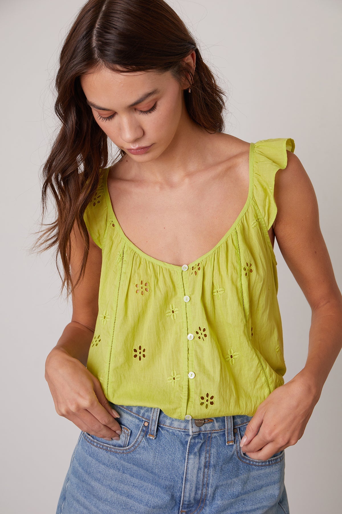 COCO COTTON EYELET TOP - Velvet Staging 2.0-26916098834628