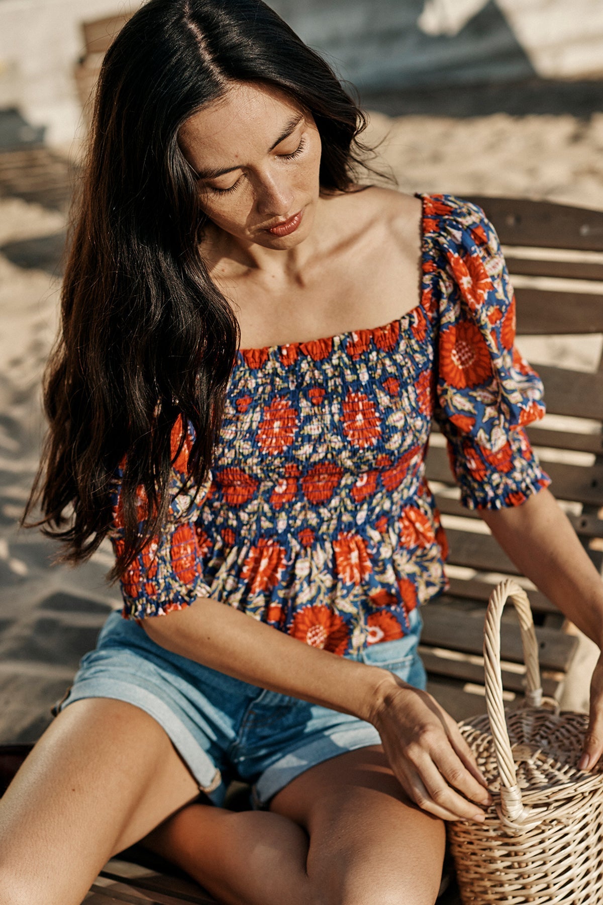 CORRYN PRINTED RUCHED TOP - Velvet Staging 2.0