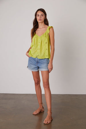 coco top lime front and natalie short