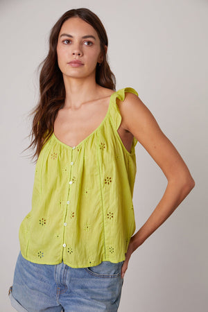coco top lime front and natalie short