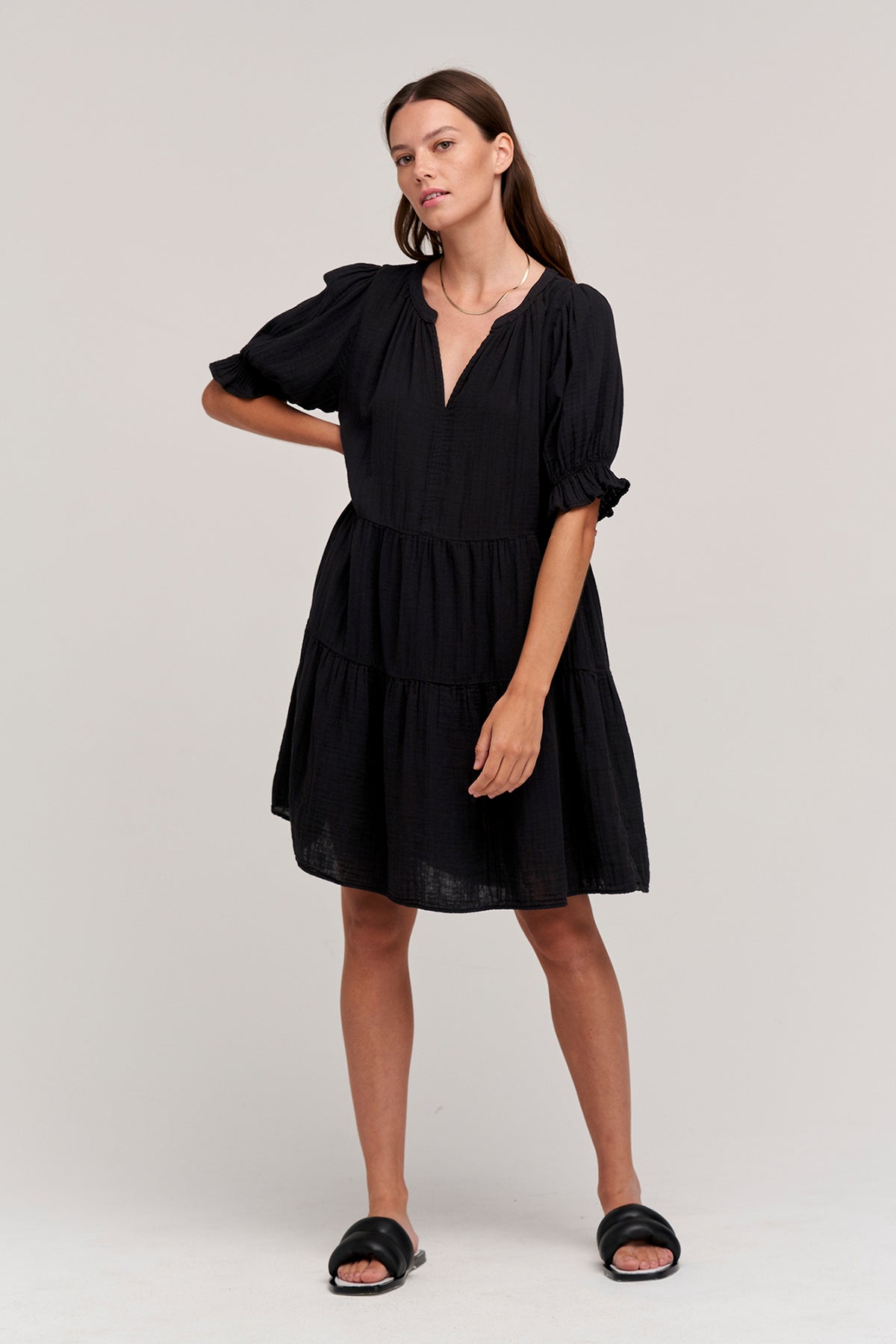 Clarissa Dress Black Front-25275870707908