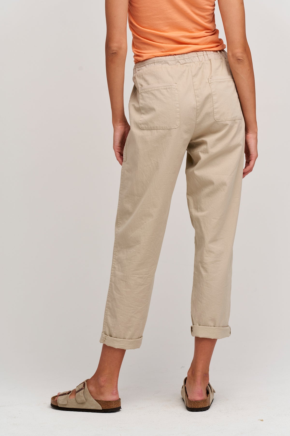 Cotton Twill Misty Pant in Oatmeal Back View