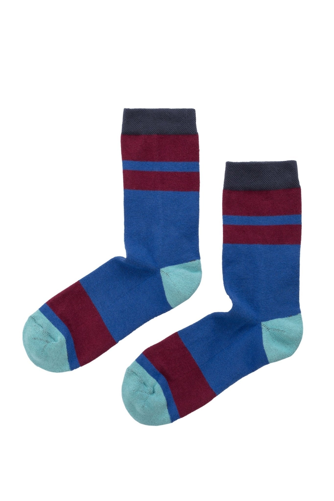 CUSHIONED STRIPED CREW SOCK BY LITTLE RIVER SOCK MILL - Velvet Staging 2.0-26916106371268