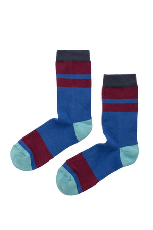 CUSHIONED STRIPED CREW SOCK BY LITTLE RIVER SOCK MILL - Velvet Staging 2.0