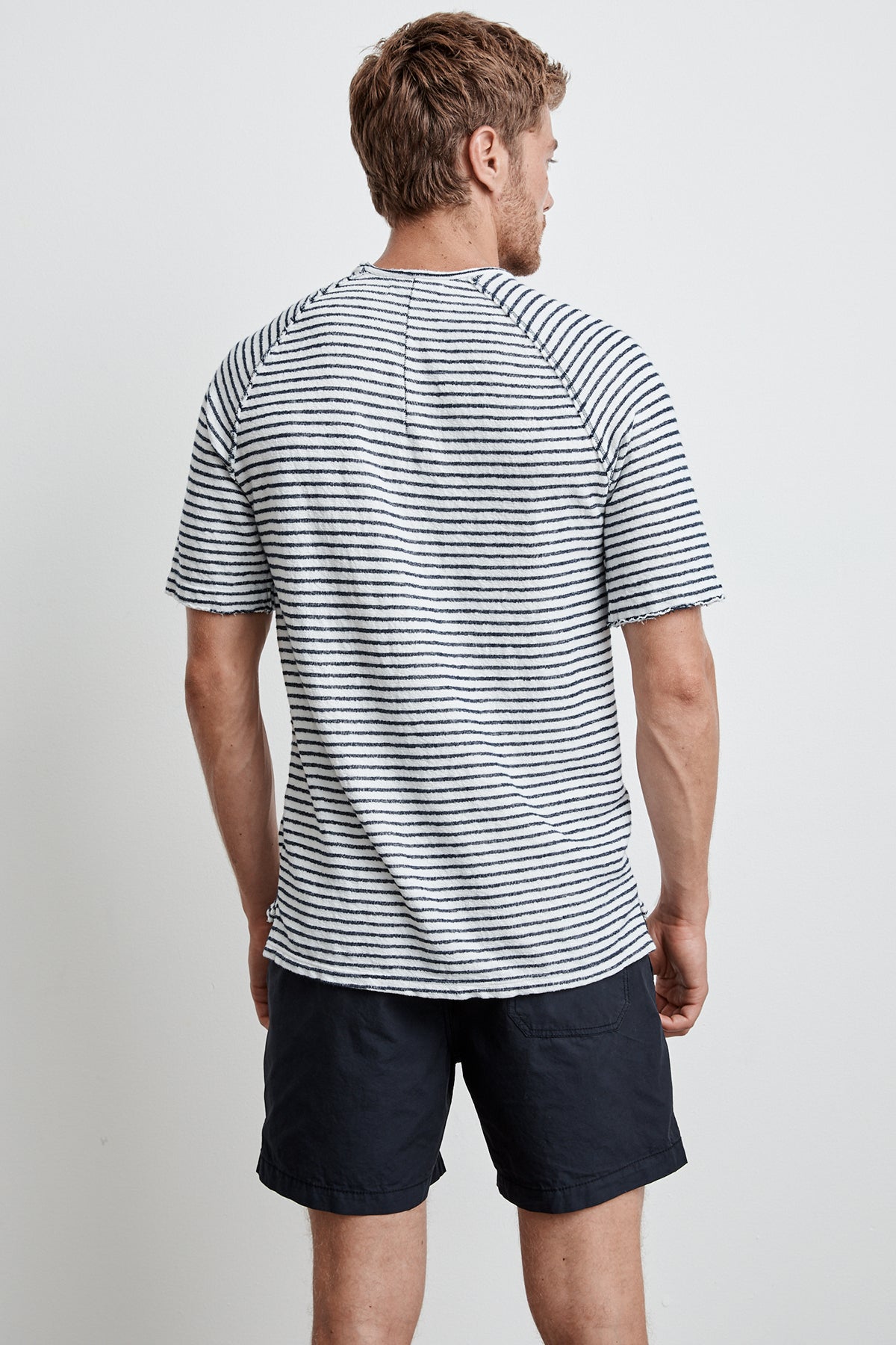 CYRANO HACCI BEACH STRIPE RAW EDGE RAGLAN TEE - Velvet Staging 2.0