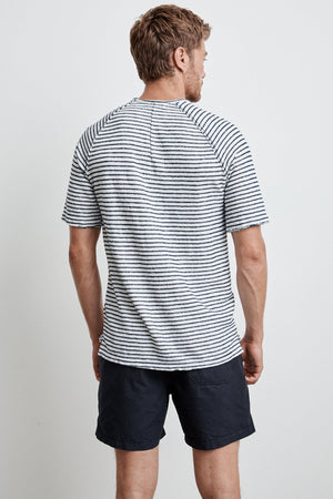 CYRANO HACCI BEACH STRIPE RAW EDGE RAGLAN TEE - Velvet Staging 2.0