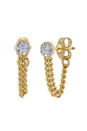 CZ BEZEL CHAIN HUGGIES BY SLOAN - Velvet Staging 2.0