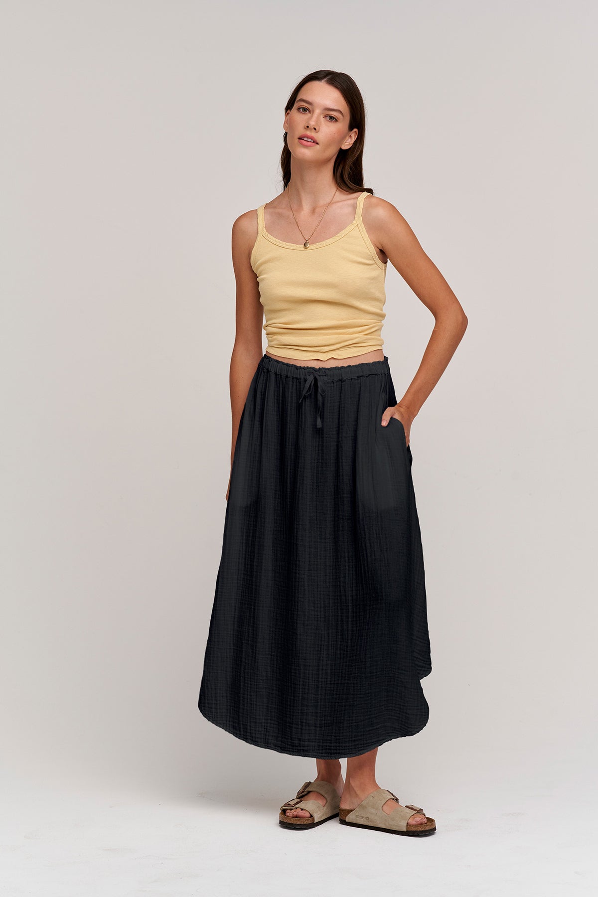 DANA COTTON GAUZE MIDI SKIRT - Velvet Staging 2.0-26916112040132